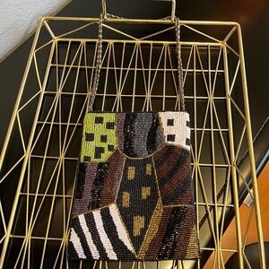 Lady Jade Designs Micro Beaded Animal Print Bag Sleek Festival Mod Anima…